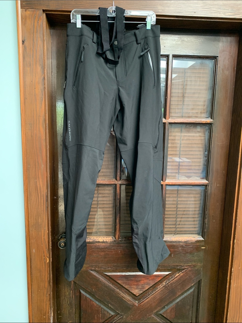 Salomon Black Soft Shell Pants with Suspenders